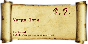 Varga Imre névjegykártya