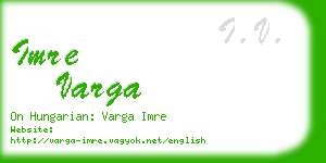 imre varga business card